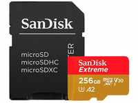 SanDisk Extreme 256 GB microSDXC Memory Card + SD Adapter with A2 App Performance +