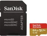 SanDisk Extreme 64 GB microSDXC Memory Card for Action Cameras and Drones with A2 App
