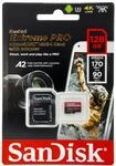 SanDisk Extreme Pro 128GB microSDXC Memory Card + SD Adapter with A2 App Performance