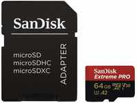 SanDisk Extreme Pro 64 GB microSDXC Memory Card + SD Adapter with A2 App Performance