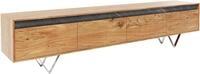DELIFE Fernsehtisch Stonegrace Akazie Natur Schiefer 200 cm 4 Sch&uuml;be Designer