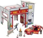 Revell Junior Kit 00850 Spielset Feuerwache, mit bespielbarer Feuerwehrstation, Auto,