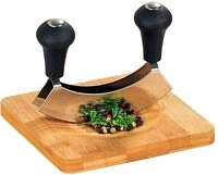 KESPER | Kr&auml;uterschneidebrett mit Wiegemesser, Material: Bambus, Edelstahl, Ma&szlig;e: