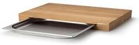 Continenta Oak Wood 4111 Eiche Holz Schneidebrett mit Edelstahl Schublade, Mehrfarbig