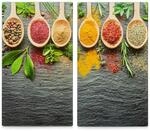 Zeller 26319 Herdabdeck-/Schneideplatten-Set "Spices", 2-tlg., Glas, anthrazit, ca.
