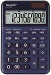 SHARP EL-M335 Taschenrechner, blau | 10-stellig, angewinkeltes Display, Solar- und