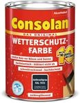 Consolan Wetterschutz-Farbe, Deckender Holzschutz f&uuml;r Au&szlig;en, Anthrazitgrau, 750 ml