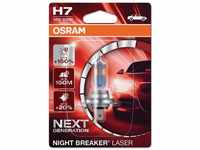 OSRAM NIGHT BREAKER LASER H7, +150% mehr Helligkeit, Halogen-Scheinwerferlampe,