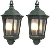 Konstsmide 2er-Set gr&uuml;ne Wandleuchten Halbschale FIRENZE, E27, Aluminium,...
