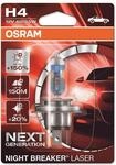 OSRAM NIGHT BREAKER LASER H4, +150% mehr Helligkeit, Halogen-Scheinwerferlampe,