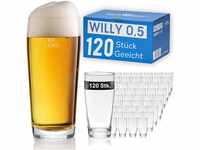 Van Well Willibecher 0,5l 120 Stk - Premium Biergläser 0,5 Liter - Robustes