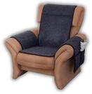 Schurwoll-Sesselschoner mit Armlehnenschoner, Anthrazit, Flor aus 100% Schurwolle,