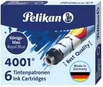 Pelikan Standard-Tintenpatronen 4001 Tinte K&ouml;nigsblau, Bunt bedruckt, 6 St&uuml;ck