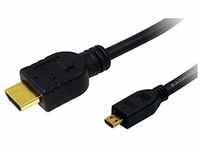 LogiLink HDMI-Kabel Ethernet A -> Micro D St/1.00m bk