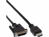 InLine 17661E HDMI-DVI Adapterkabel, HDMI Stecker auf DVI 18+1 Stecker, 1m