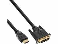 1m HDMI-DVI Kabel InLine® 17661p vergoldete Kontakte, 19p (18 +1) 1 m
