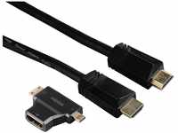 Hama HDMI-Kabel (Stecker, Ethernet, 1,5m, 2 HDMI-Adapter)