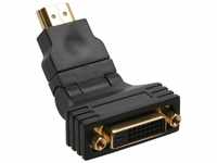 InLine 17670W HDMI-DVI Adapter, 19pol St auf 24+1 Bu, mit 180° Winkel, vergoldete