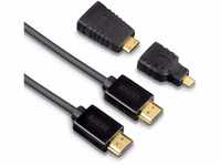 Hama High Speed HDMI-Kabel mit Ethernet (1,5m) inkl. 2X HDMI-Adapter schwarz