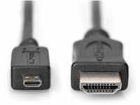 DIGITUS HDMI High Speed Anschlusskabel, Typ D - A St/St, 1.0m, m/Ethernet, Ultra HD