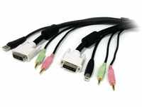 StarTech.com 1,8m 4-in-1 USB DVI KVM Kabel mit Audio und Mikrofon - USB DVI KVM