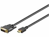 Goobay 51579 DVI-D/HDMI Kabel, Vergoldet, DVI-D-Stecker Single-Link (18+1 pin) >