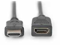 DIGITUS HDMI High Speed Verlängerungskabel, Typ A St/Bu - 2.0m - mit Ethernetkanal -