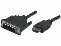 Manhattan 322782 HDMI auf DVI-Kabel HDMI-Stecker auf DVI-D Stecker Dual Link 1 m