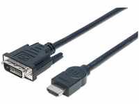 Manhattan 372510 HDMI-Stecker auf DVI-D 24+1 Stecker Dual Link 3 m schwarz