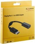 Delock Adapter DisplayPort 1.1 Stecker > HDMI Buchse Passiv schwarz