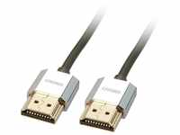 LINDY - HDMI-Kabel 2.0 CROMO Slim High Speed 2 Meter mit Ethernet, Slimline-Design,
