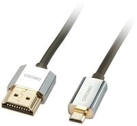 LINDY 41681 CROMO - Slim High Speed HDMI Kabel mit Ethernet - Typ A/D - 1m