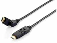 Equip HighSpeed HDMI Kabel mit Ethernet 3m drehbare Stecker schwarz, oneColor,