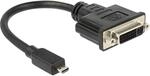 Delock 65563 ADAPTADOR DE Cable DE V&Iacute;DEO 0,2 M DVI-D Micro-HDMI Negro