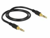 Delock Klinkenkabel Audio-Kabel 3,5 mm 3 Pin Stecker > Stecker 0,5 m schwarz