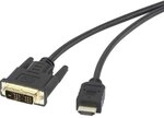 Renkforce DVI/HDMI Adapterkabel DVI-D 18+1pol. Stecker, HDMI-A Stecker 1.80 m...