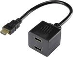 Renkforce RF-4212177 HDMI Y-Adapter [1x HDMI-Stecker - 2X HDMI-Buchse] Schwarz