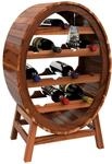 Casaria&reg; Weinregal Fass 12 Flaschen Akazie Massiv Holz Rustikal 90x50x30cm...