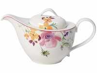 Villeroy und Boch Mariefleur Tea Teekanne, 620 ml, Höhe: 13,5 cm, Premium Porzellan,