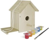 Eichhorn 100004581 Outdoor Vogelhaus aus Holz, zum Zusammenbauen und Bemalen, Inkl.