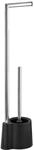 WENKO Stand WC-Garnitur Avola Schwarz - WC-B&uuml;rstenhalter, Polypropylen, 13 x 70 x 16