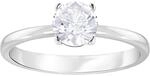 Swarovski Attract Ring, Rund, Weiss, Rhodiniert
