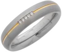 Boccia Damen-Ring You & me Titan Diamant (0.025 ct) Brillantschliff wei&szlig; Gr. 58