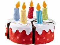HABA 304105 - Geburtstagstorte, Zubehör für Kaufladen und Kinderküche, Stoff-Torte