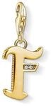 THOMAS SABO Charm-Anh&auml;nger Buchstabe F gold 925er Sterlingsilber; 750er...