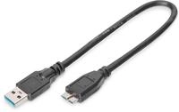 DIGITUS USB 3.2 Gen1 Kabel - 0.25 m - USB-A zu Typ Micro B - 5 Gbit/s - f&uuml;r