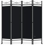 DEUBA&reg; Trennwand 180x160cm 4 teilig Blickdicht Freistehend Faltbar Stabil...