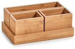 Zeller 25387 Organizer-Set, 4-tlg.,Bambus, ca. 28 x 17,7 x 11 cm, B&uuml;ro,