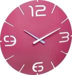 TFA Dostmann Contour Design-Wanduhr, 350 x (H) 35 mm, kunststoff, pink/wei&szlig;,