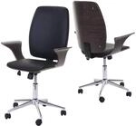 Mendler B&uuml;rostuhl HWC-C54, Chefsessel Drehstuhl, Bugholz Kunstleder - grau,...